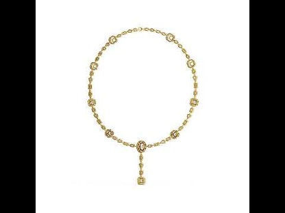 14k Yellow Gold Emerald/Pear/Oval/Round Cut Diamond Bridal Necklace for Women | Pure Carat