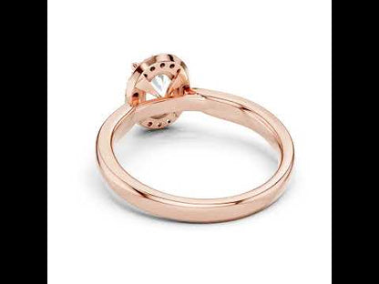 14K Yellow Gold Oval & Round Lab-Grown Diamond Engagement Ring for Women | Pure Carat