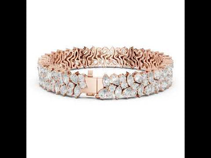 14k Rose Gold Pear Marquise Round Lab-Grown Diamond Bridal Bracelet | Pure Carat