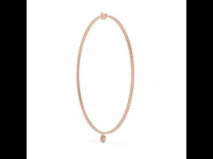 18k White Gold Pear & Round Lab-Grown Diamond Bridal Necklace for Women | Pure Carat