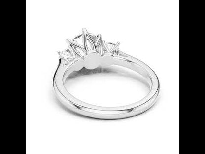 Pure Carat 14K Rose Gold Engagement Ring with Round Lab-Grown Diamond for Women