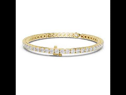 18k Yellow Gold Pear/Round Lab-Grown Diamond Engagement Bracelet for Women | Pure Carat