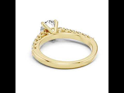 14K White Gold Round Lab-Grown Diamond Drop Ring for Women Office Wear Pure Carat