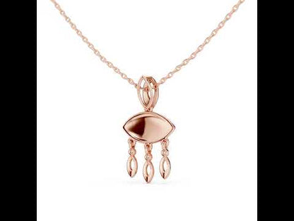 18K Rose Gold Round Lab-Grown Diamond Pendant for Women | Bridal Wear | Pure Carat