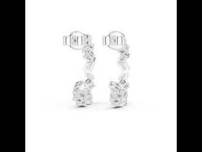 Women’s Anniversary Stud Earrings | Marquise–Princess–Pear Lab Diamonds – 18K Rose Gold