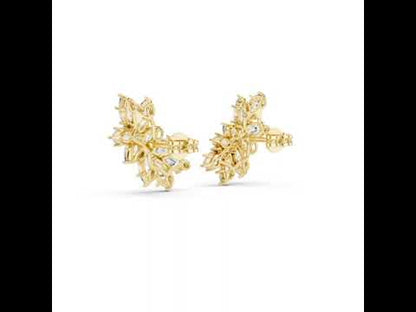 18K Rose Gold Marquise & Pear Lab-Grown Diamond Stud Earrings for Women | Party Wear | Pure Carat