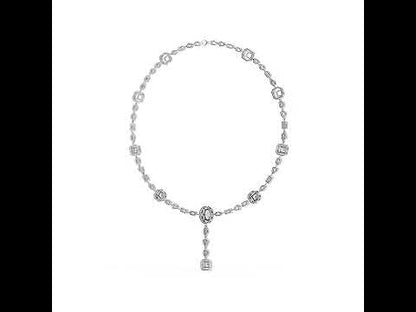 14k Yellow Gold Emerald/Pear/Oval/Round Cut Diamond Bridal Necklace for Women | Pure Carat
