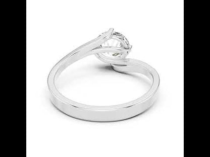 14K White Gold Round Lab-Grown Diamond Women’s Engagement Ring