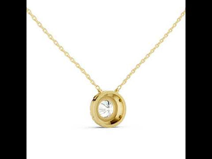 18K Rose Gold Round Lab-Grown Diamond Pendant for Women | Anniversary Gift | Pure Carat