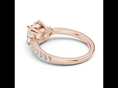 Pure Carat 14K Yellow Gold Ring with Trillion & Round Lab-Grown Diamonds - Office Wear
