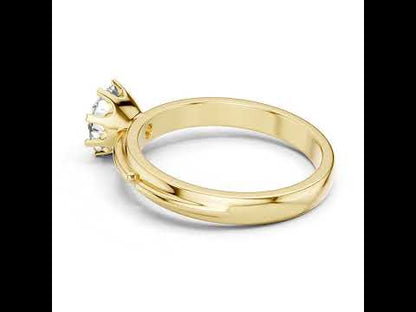 PureCarat 18K Yellow Gold Round Lab-Grown Diamond Engagement Ring