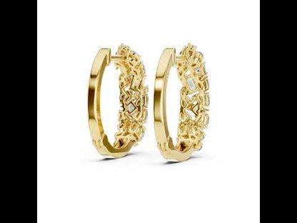 Princess, Pear & Emerald Lab-Grown Diamond Stud Earrings in 18K Yellow Gold - Pure Carat