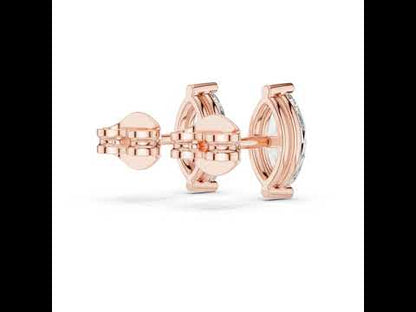 14K Rose Gold Marquise Lab-Grown Diamond Earrings for Women | Party Wear | Pure Carat