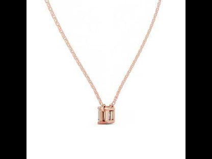14K Rose Gold Emerald Square Lab-Grown Diamond Pendant for Women | Wedding Wear | Pure Carat