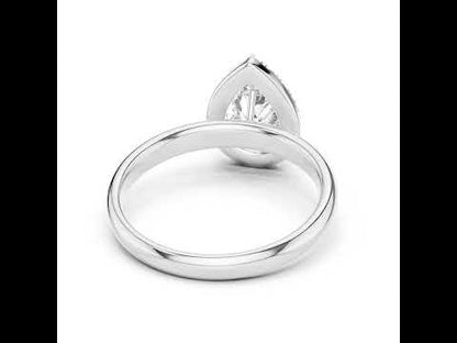 14K Yellow Gold Pear & Round Lab-Grown Diamond Wedding Ring – Pure Carat