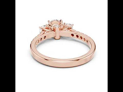 18K Rose Gold Round & Cushion Lab-Grown Diamond Solitaire Ring | PureCarat