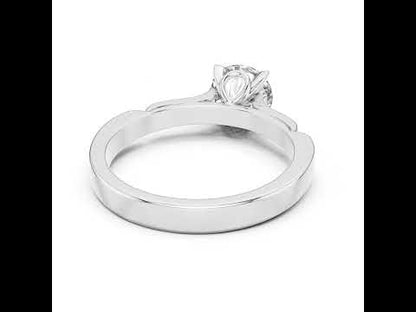 Round Lab-Grown Diamond Solitaire Ring in 14K White Gold | PureCarat