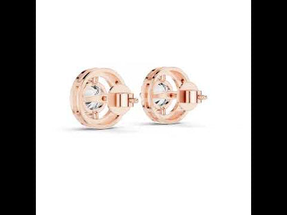 18K White Gold Round Lab-Grown Diamond Drop Earrings | PureCarat
