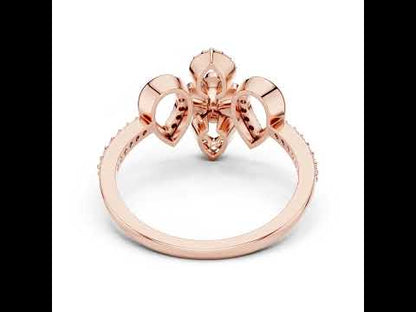 14K Yellow Gold Round Lab-Grown Diamond Drop Ring for Women | Everyday Wear | Pure Carat