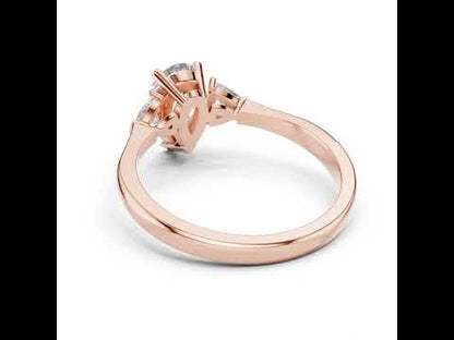 18K White Gold Pear & Trillion Lab-Grown Diamond Drop Ring for Women | Anniversary Gift | Pure Carat