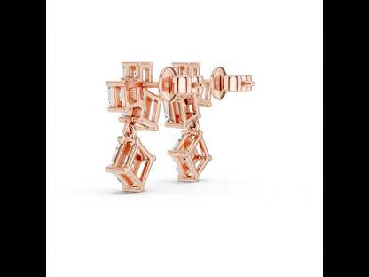 Women’s Office Wear Princess Cut Lab-Grown Cut Stud Earrings in 14K White Gold - Pure Carat