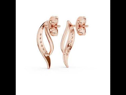14K Rose Gold Round Lab-Grown Diamond Drop Earrings for Women | Wedding Wear | Pure Carat