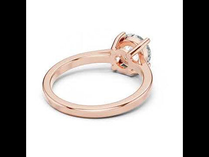 18K Rose Gold Round Lab-Grown Diamond Ring for Women - Office Wear - Pure Carat