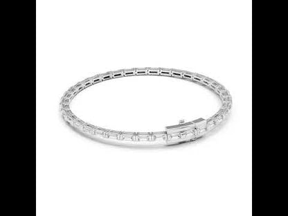 Pure Carat 18K Rose Gold Baguette Cut Diamond Bracelet for Women – Engagement Jewellery