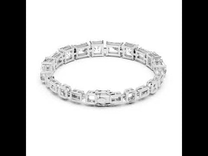 Pure Carat 14K Rose Gold Lab-Grown Radiant / Emerald Diamond Bracelet for Women