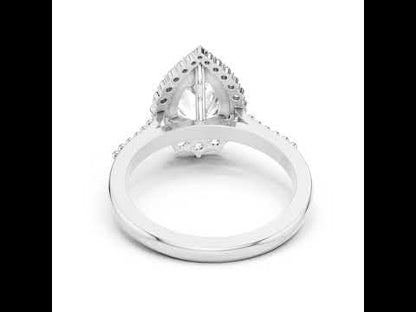 18K White Gold Round & Pear Lab-Grown Diamond Everyday Wear Ring for Women | Pure Carat