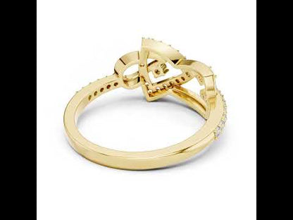 18K Yellow Gold Round Lab-Grown Diamond Bridal Ring for Women | Pure Carat