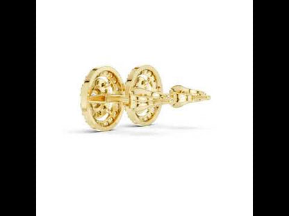 14K Yellow Gold Round Lab-Grown Diamond Engagement Earrings for Women | Pure Carat