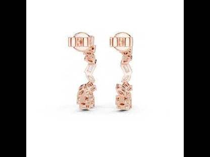 Women’s Anniversary Stud Earrings | Marquise–Princess–Pear Lab Diamonds – 18K Rose Gold