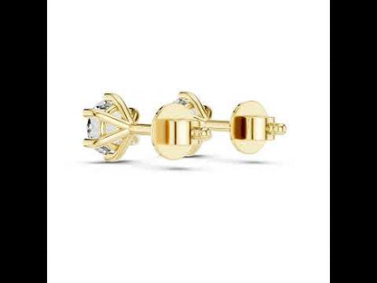 14K Yellow Gold Round Lab-Grown Diamond Drop Earrings | PureCarat