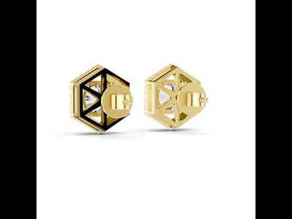 Round Lab-Grown Diamond Earrings in 14K Rose Gold | PureCarat