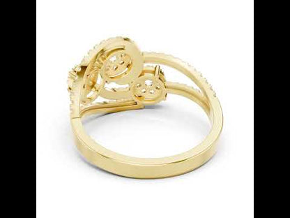 14K White Gold Round Lab-Grown Diamond Drop Ring for Women | Office Wear | Pure Carat