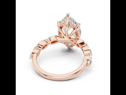 18K Rose Gold Round & Marquise Lab-Grown Diamond Everyday Wear Ring for Women | Pure Carat
