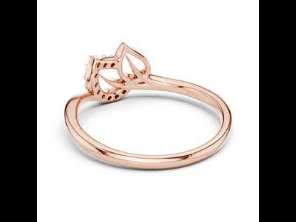 14K Rose Gold Round Lab-Grown Diamond Drop Ring for Women | Wedding Wear | Pure Carat
