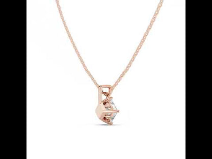 18K Rose Gold Princess Lab-Grown Diamond Pendant for Women | Everyday Wear | Pure Carat