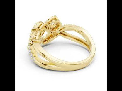 18K Yellow Gold Round Lab-Grown Diamond Engagement Ring for Women | Pure Carat