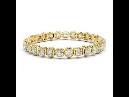 14k White Gold Cushion Lab-Grown Diamond Bridal Bracelet for Women | Pure Carat