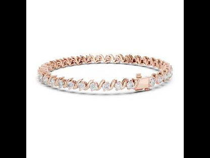 14k White Gold Round Lab-Grown Diamond Everyday Wear Bracelet for Women | Pure Carat