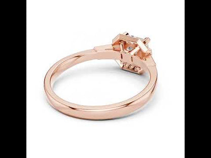 18K Yellow Gold Radiant Bug & Round Lab-Grown Diamond Stud Ring for Women | Anniversary Gift | Pure Carat