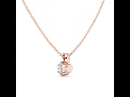 14K Rose Gold Round Lab-Grown Diamond Pendant for Women | Office Wear | Pure Carat