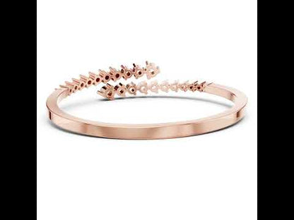 18k Rose Gold Round Lab-Grown Diamond Bridal Bracelet for Women | Pure Carat