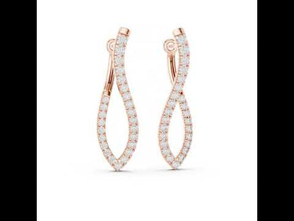 18K White Gold Round Lab-Grown Diamond Drop Earrings for Women | Office Wear | Pure Carat