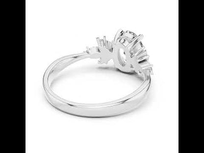 Oval & Marquise Lab-Grown Diamond Solitaire Ring in 14K Yellow Gold | PureCarat
