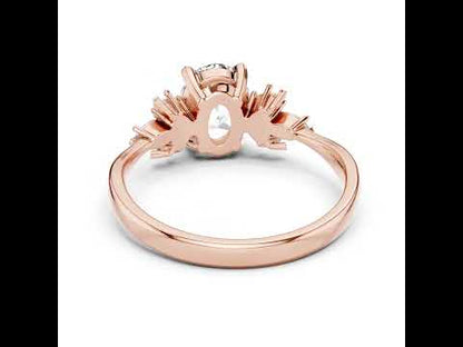 Oval & Marquise Lab-Grown Diamond Solitaire Ring in 14K Yellow Gold | PureCarat