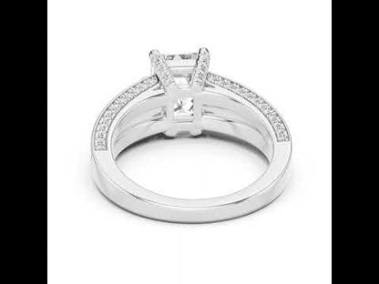 Women's Diamond Ring - Emerald, Pear & Round Cut Dimond in 14K Yellow Gold - Pure Carat