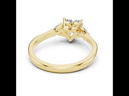 14K White Gold Heart & Trillion Lab-Grown Diamond Stud Ring for Women | Bridal Wear | Pure Carat
